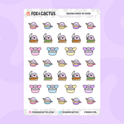 Cooking Squish Stickers