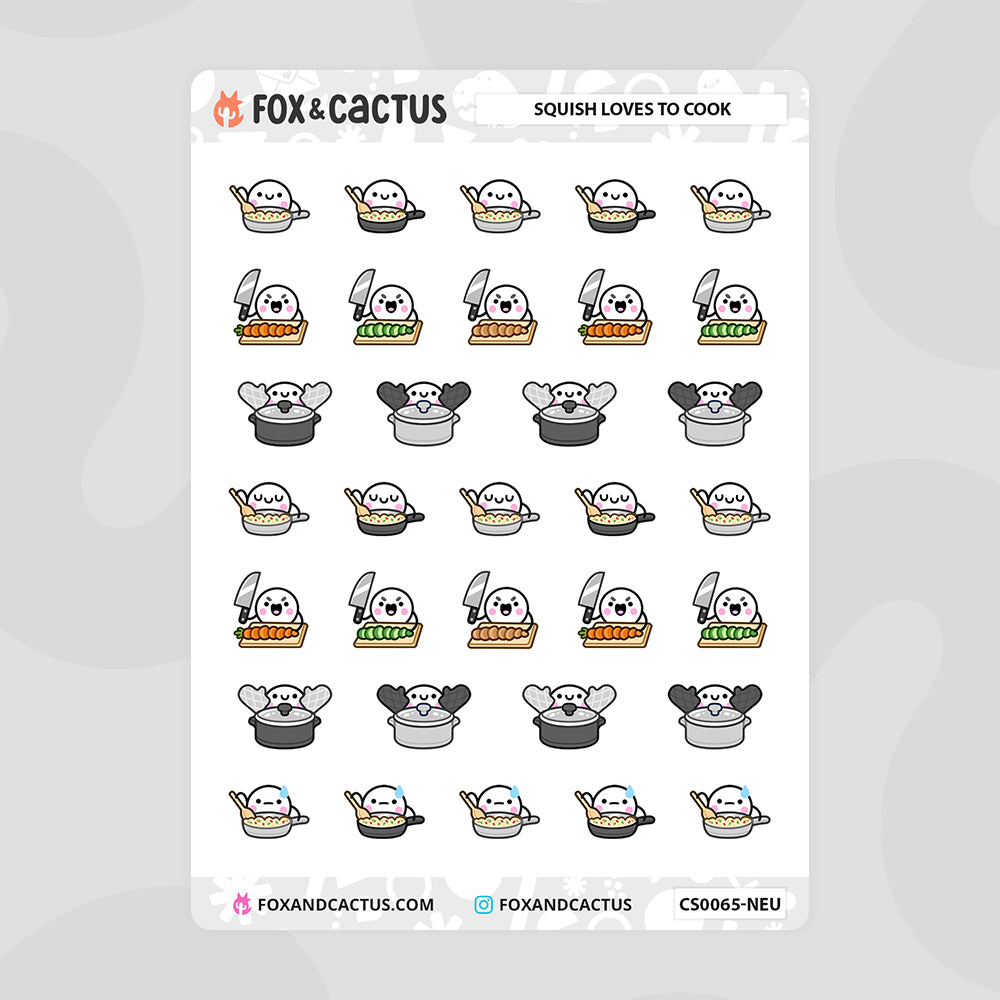 Cooking Squish Stickers