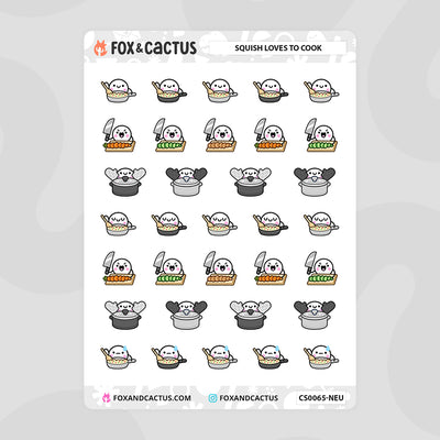 Cooking Squish Stickers