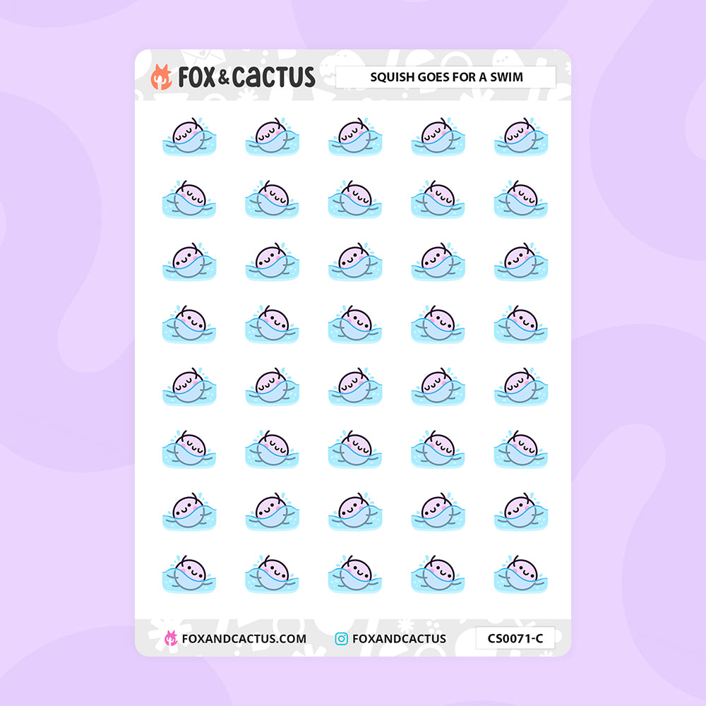 Swimming Squish Stickers