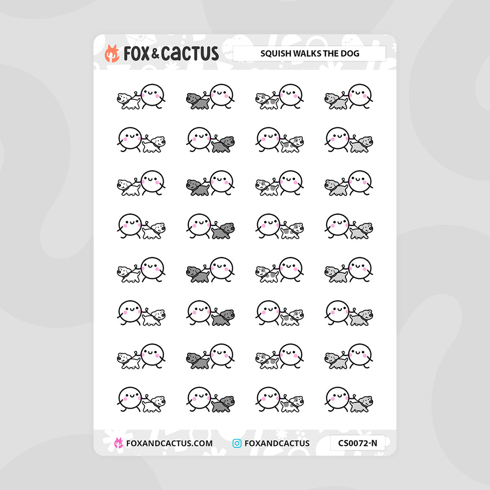 Dog Walking Squish Stickers