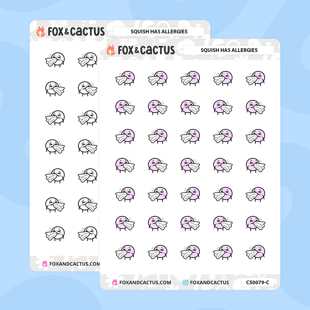 Allergies Squish Stickers