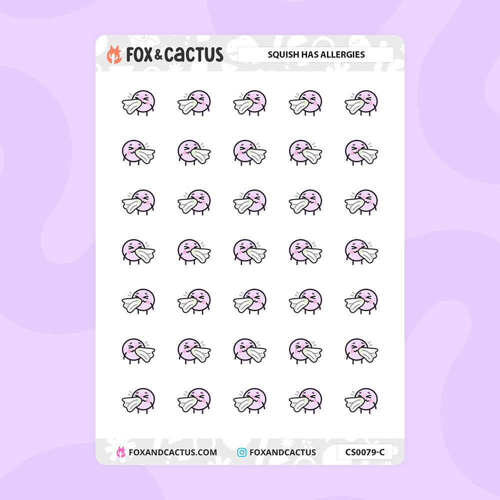 Allergies Squish Stickers