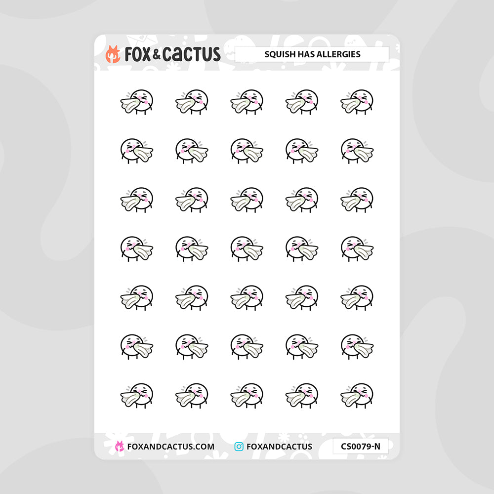 Allergies Squish Stickers