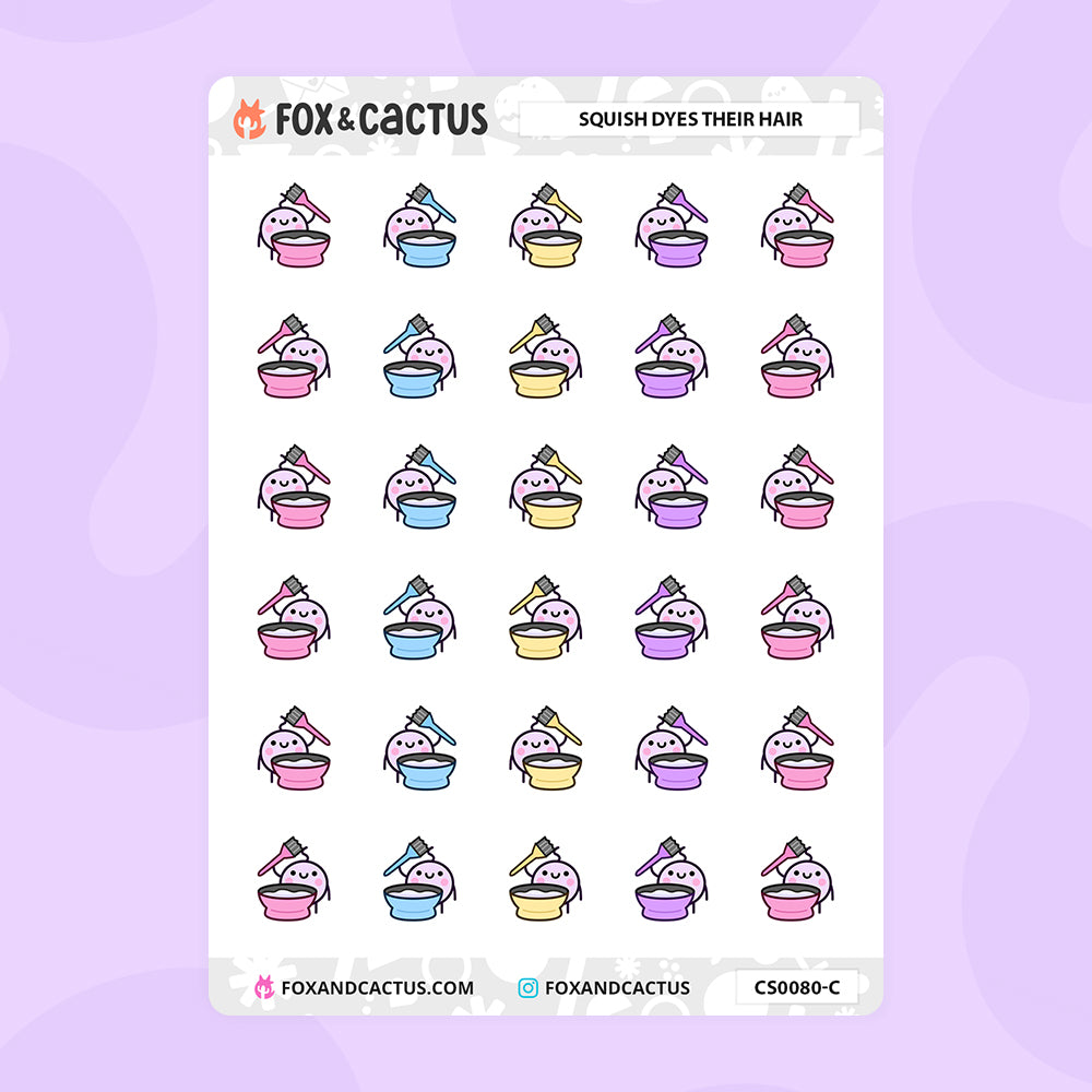 Hair Dye Squish Stickers