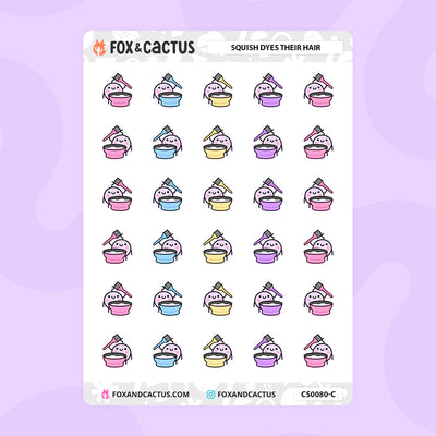 Hair Dye Squish Stickers