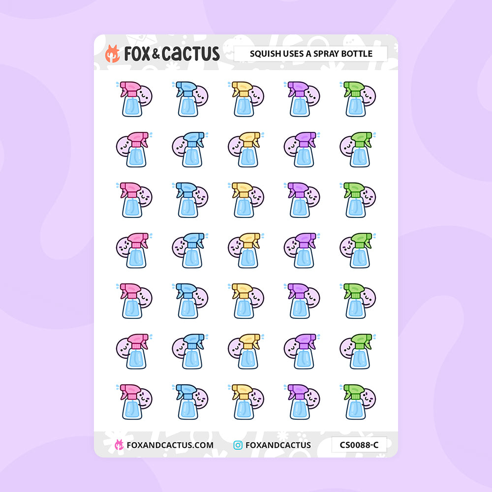 Spray Bottle Squish Stickers