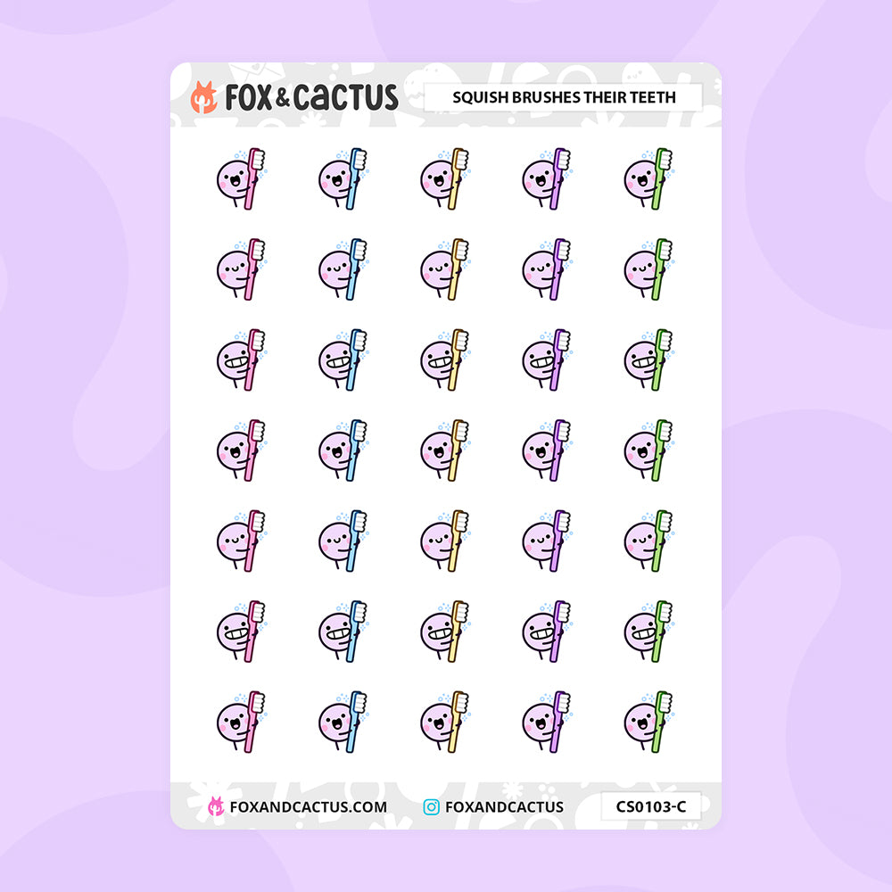 Toothbrush Squish Stickers