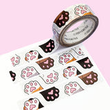 Cat Beans (White) Washi Tape (Holo Foil)