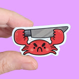 Stabby Crabby Vinyl Sticker