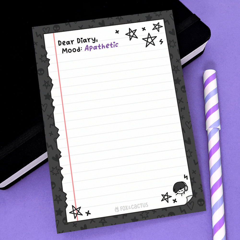 Emo Diary A6 (4x6) Notepad – Fox and Cactus