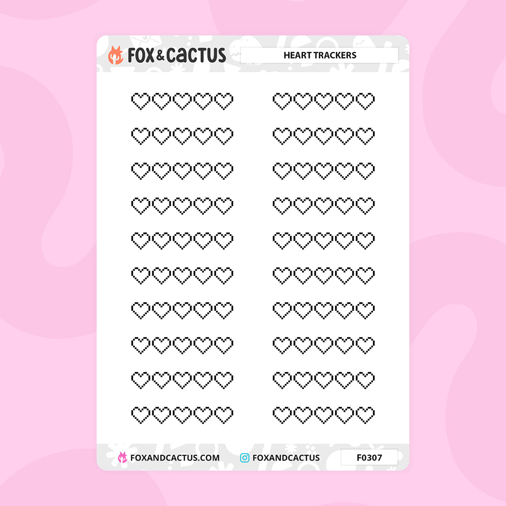 Pixel Heart Tracker Stickers