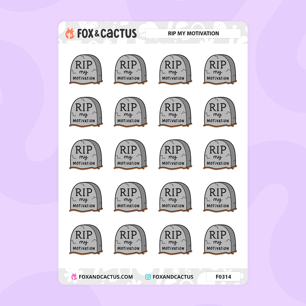 RIP Gravestone Stickers – Fox and Cactus
