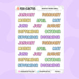 Small Monthly Word Stickers