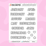 Medium Squish Monthly Word Stickers