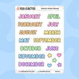 Medium Monthly Word Stickers