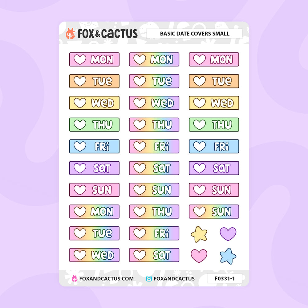 Basic Date Cover (Small) Stickers