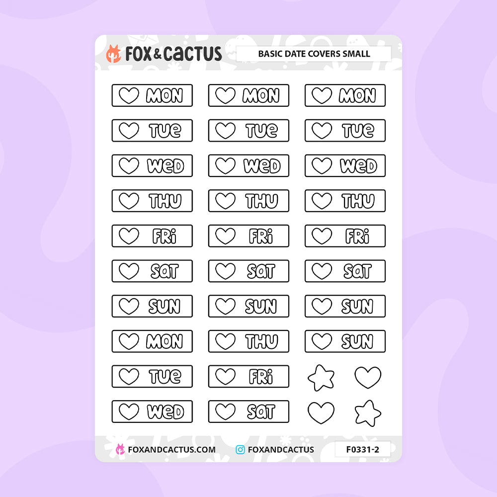Basic Date Cover (Small) Stickers