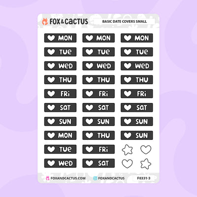 Basic Date Cover (Small) Stickers