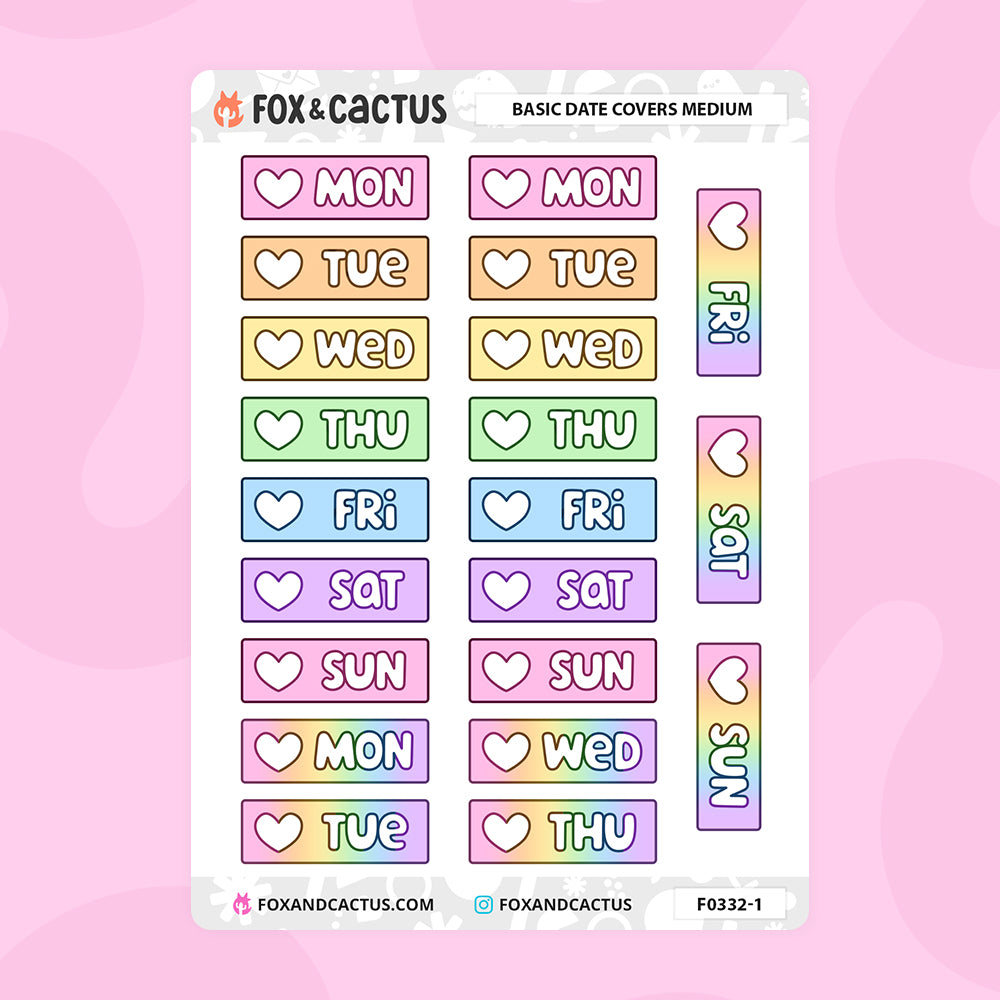 Basic Date Cover (Medium) Stickers