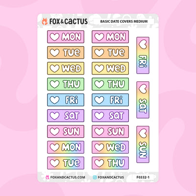 Basic Date Cover (Medium) Stickers