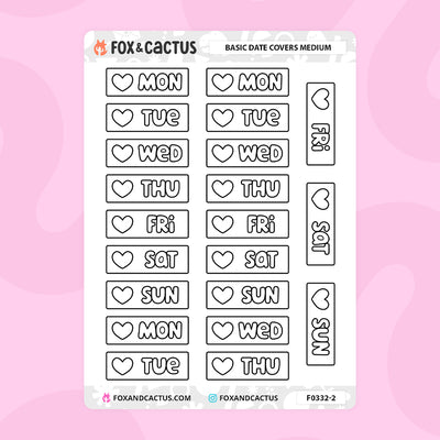 Basic Date Cover (Medium) Stickers