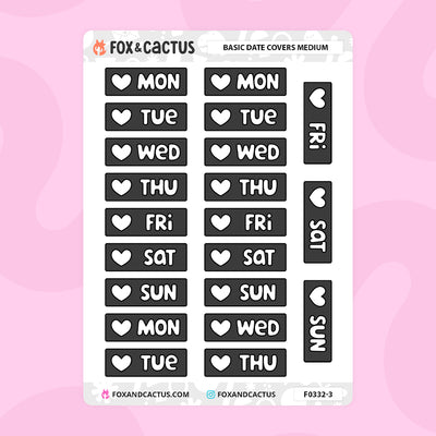 Basic Date Cover (Medium) Stickers