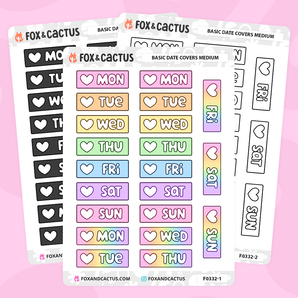 Basic Date Cover (Medium) Stickers