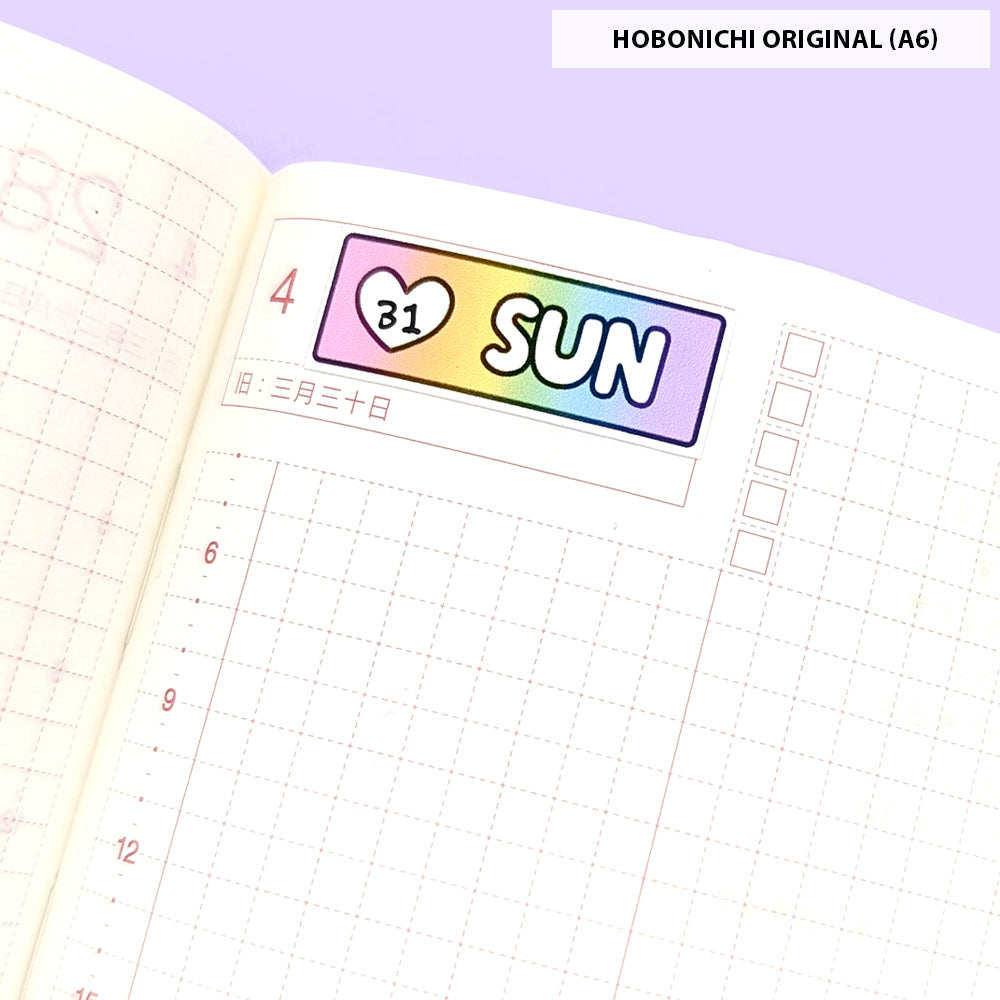 Basic Date Cover (Medium) Stickers