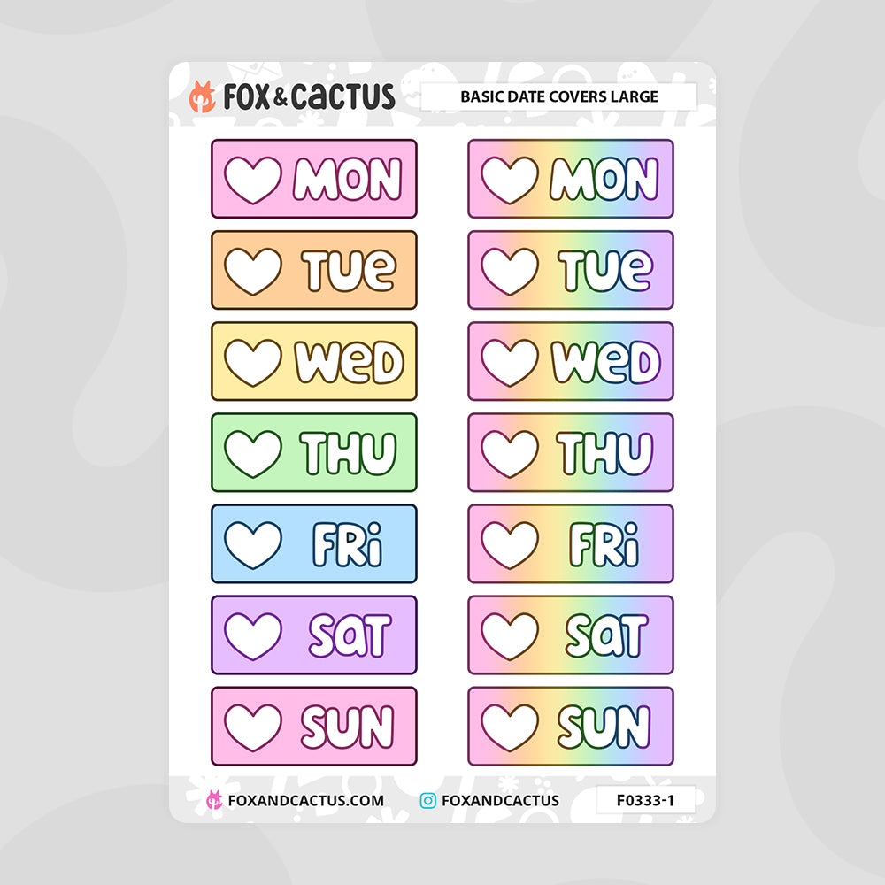 Basic Date Cover (Large) Stickers