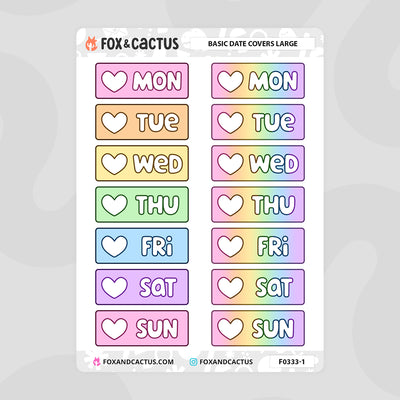 Basic Date Cover (Large) Stickers