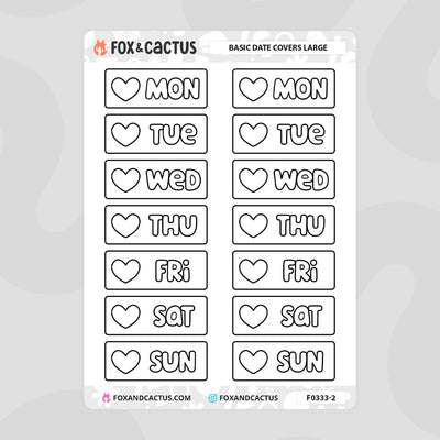 Basic Date Cover (Large) Stickers