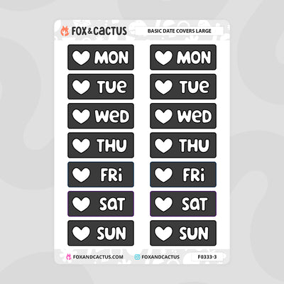 Basic Date Cover (Large) Stickers