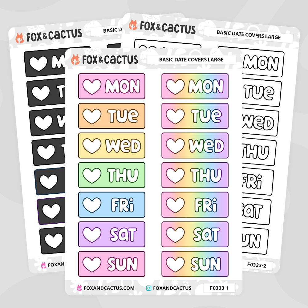 Basic Date Cover (Large) Stickers