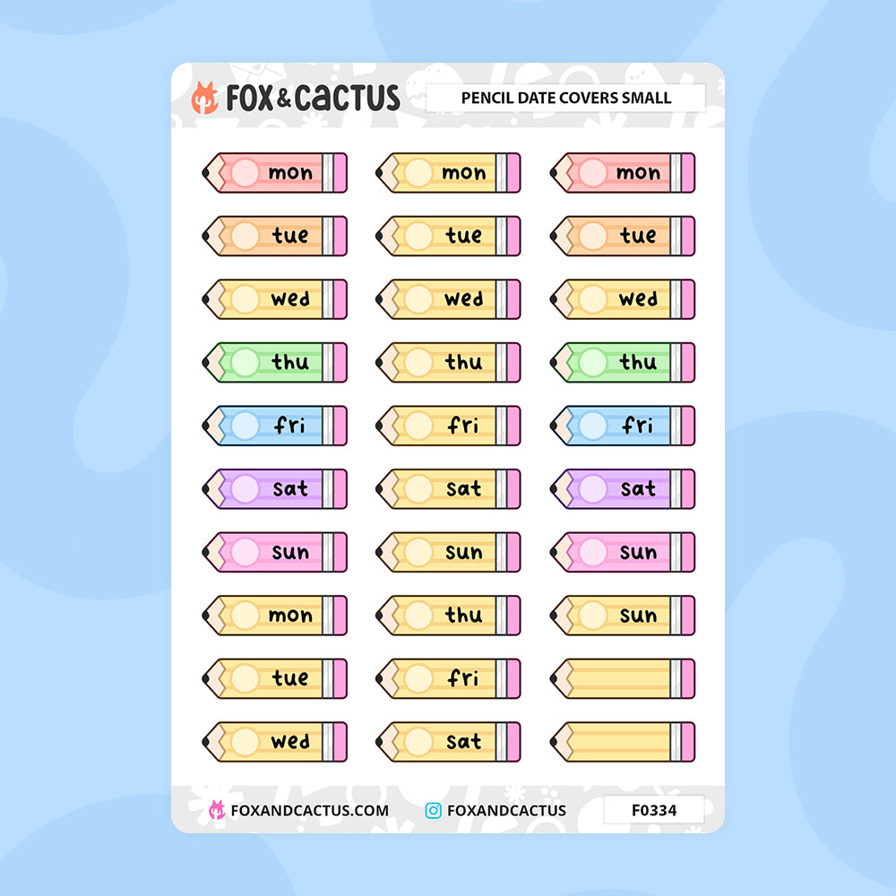 Pencil Date Cover (Small) Stickers