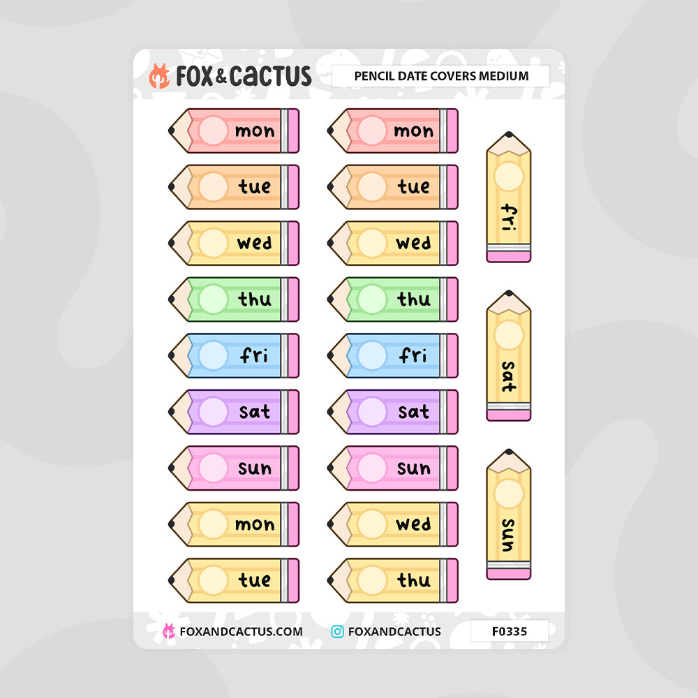 Pencil Date Cover (Medium) Stickers