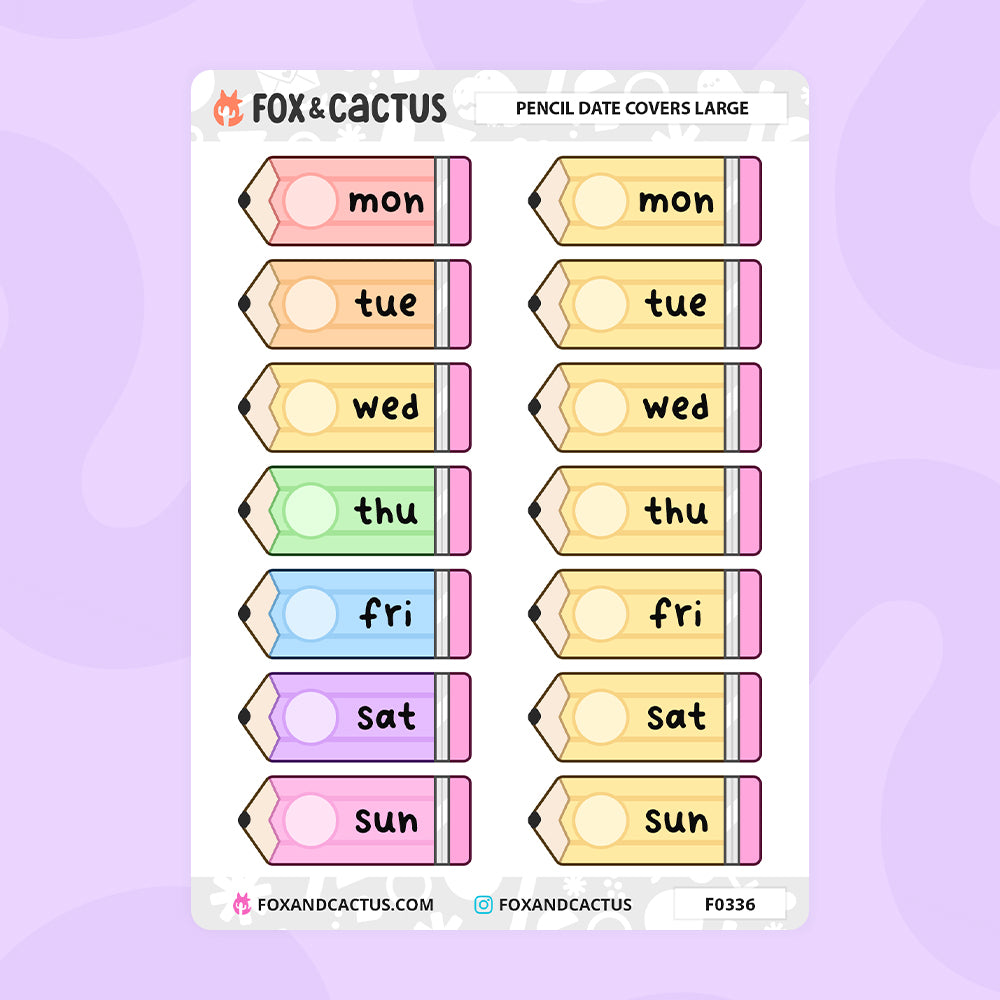 Pencil Date Cover (Large) Stickers