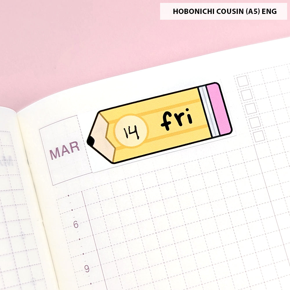 Pencil Date Cover (Large) Stickers