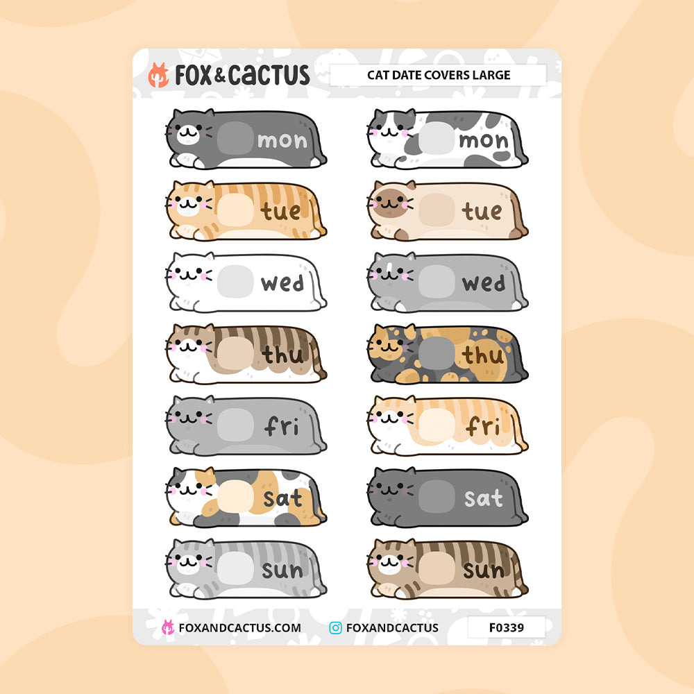 Cat Date Cover (Large) Stickers