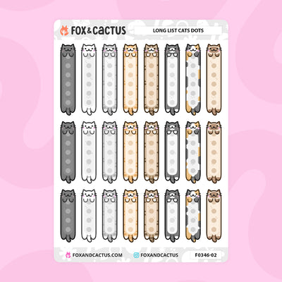 Long List Cat Stickers