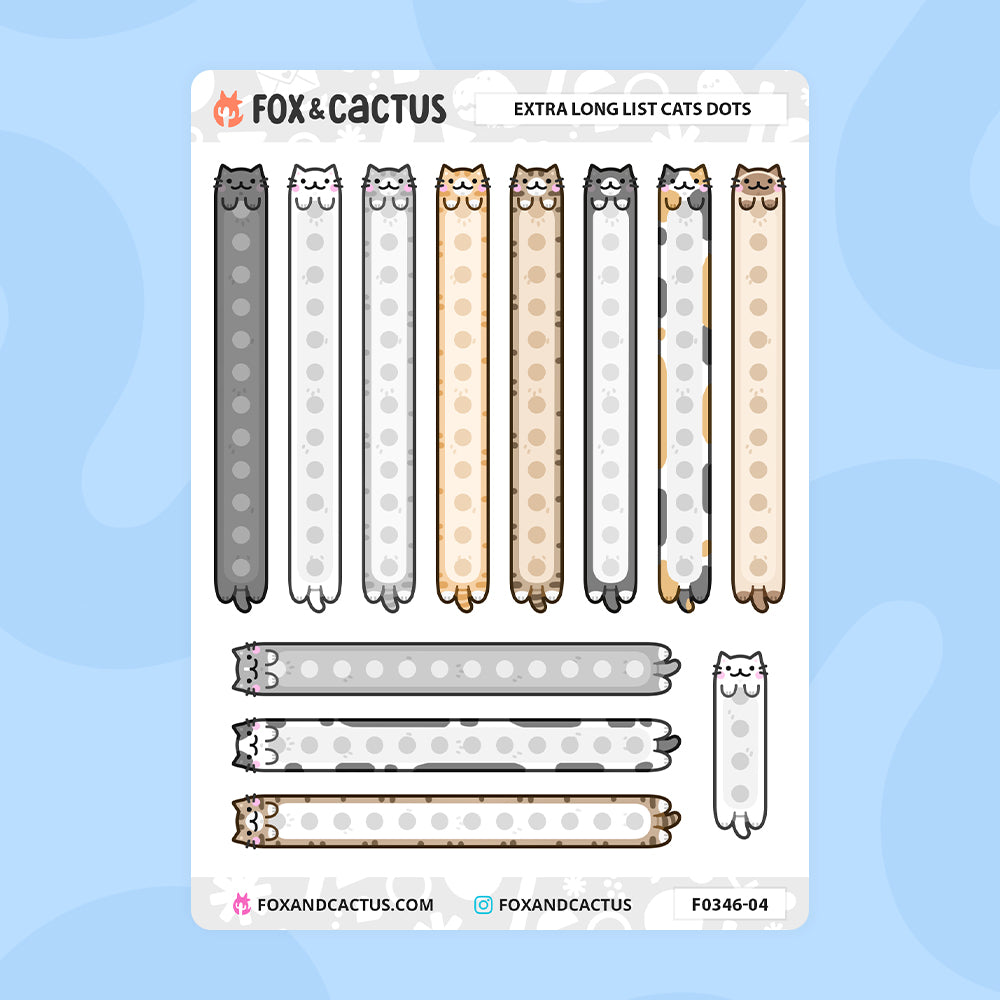 Long List Cat Stickers