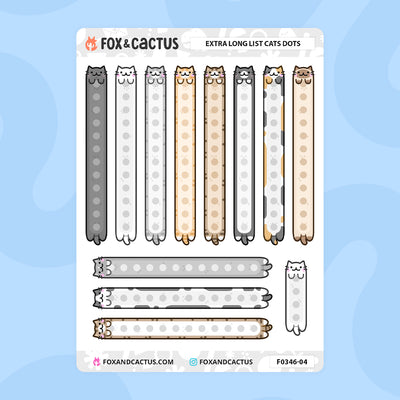 Long List Cat Stickers