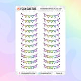 Rainbow Bunting Flags (1.3") Stickers