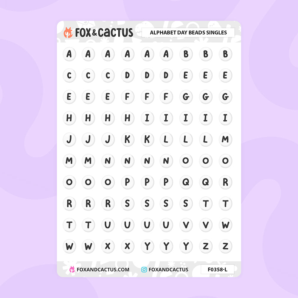 Alphabet Bead Stickers