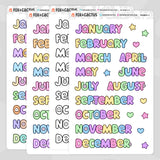 Large Squish Monthly Word Stickers