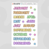 Large Squish Monthly Word Stickers