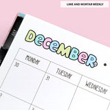 Large Squish Monthly Word Stickers