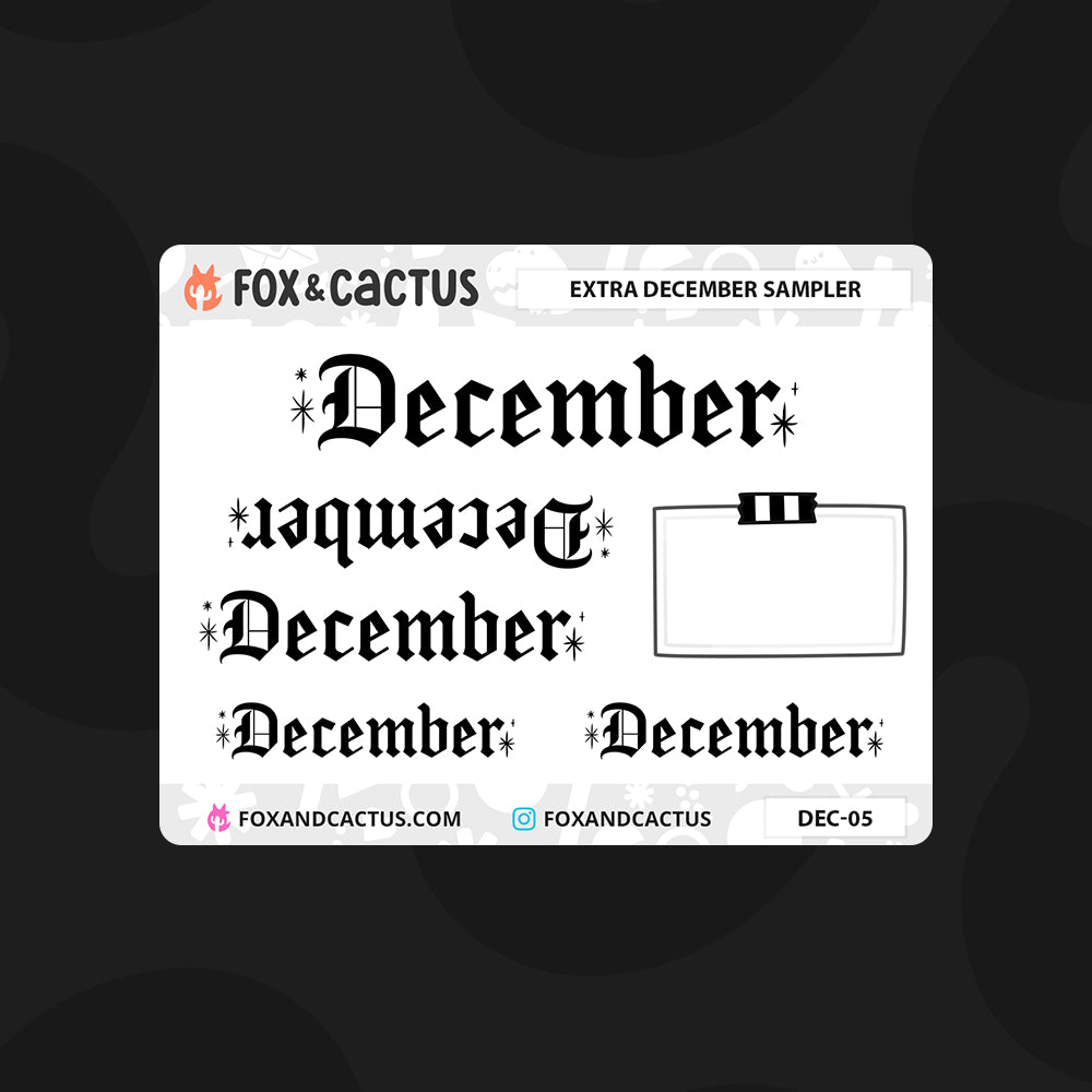 December Booster (Mini Sheet) Stickers