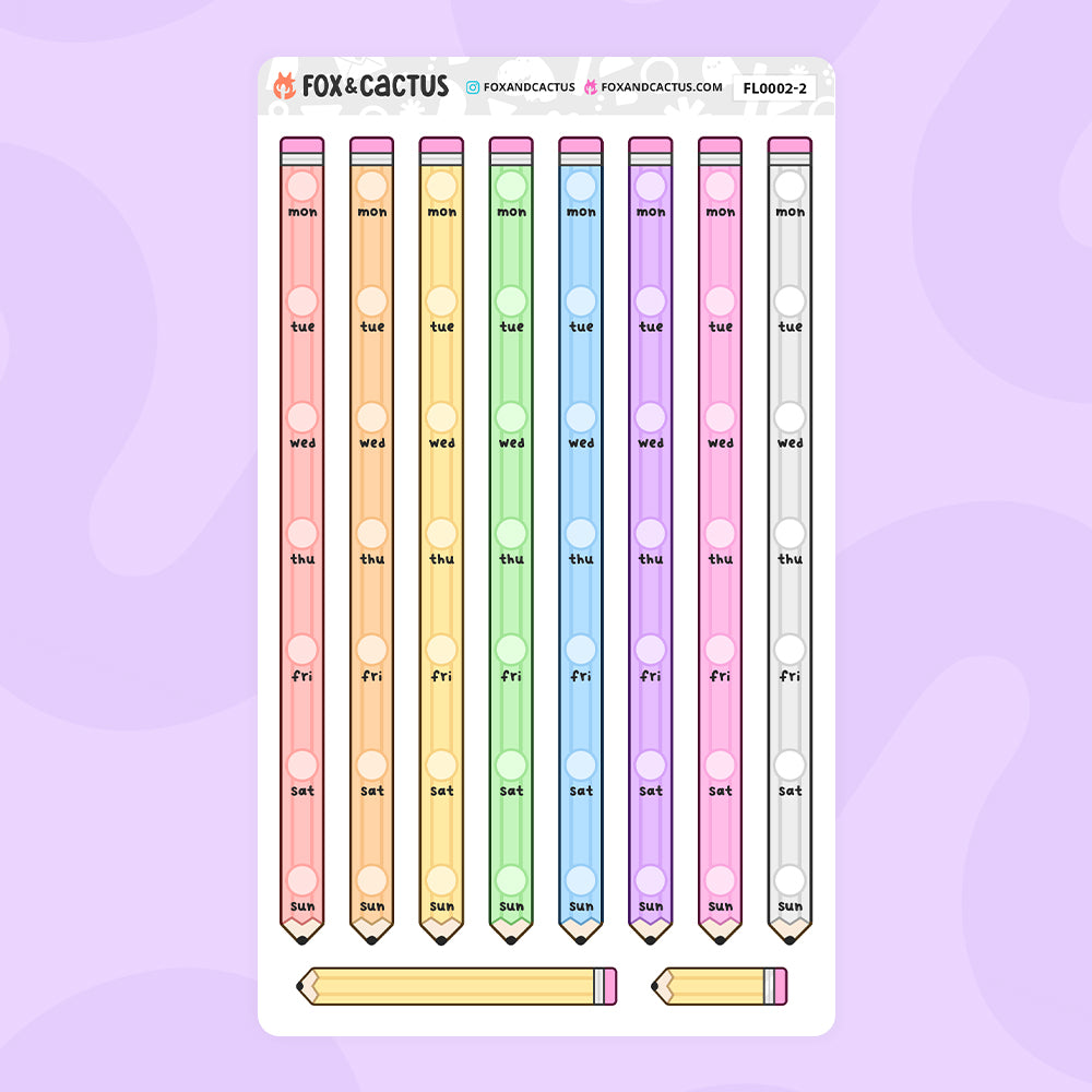 Pencil Date Cover (Weeks) Stickers