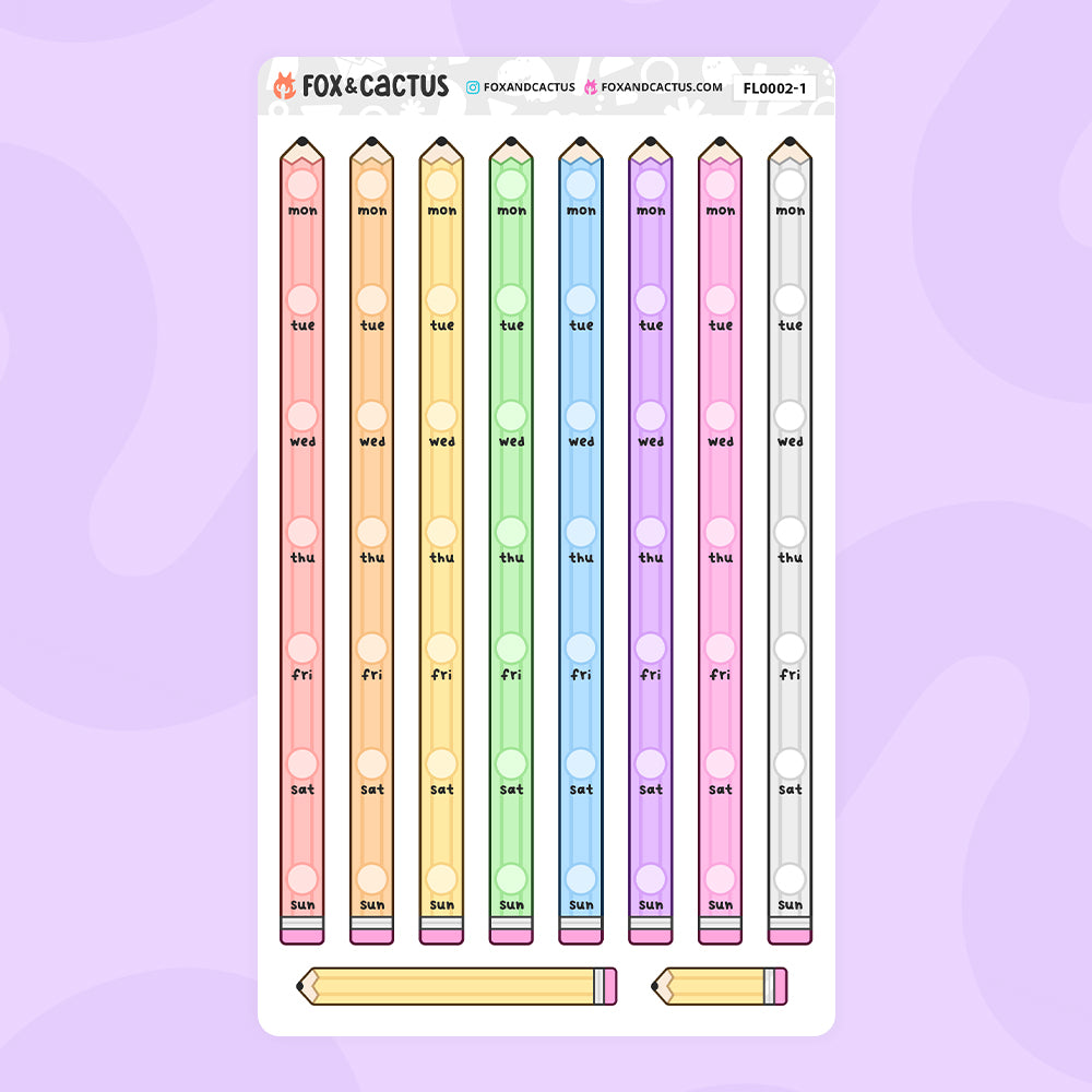 Pencil Date Cover (Weeks) Stickers